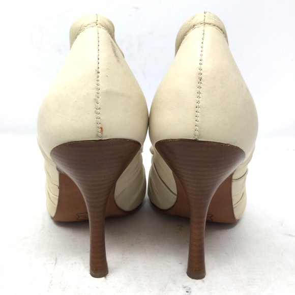 BCBGMaxAzria Cream Peep Toe Heels - Picture 8 of 8